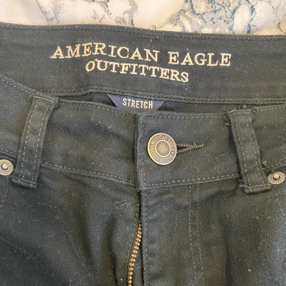 American Eagle Black Ripped Festival Denim Shorts - Picture 4 of 5